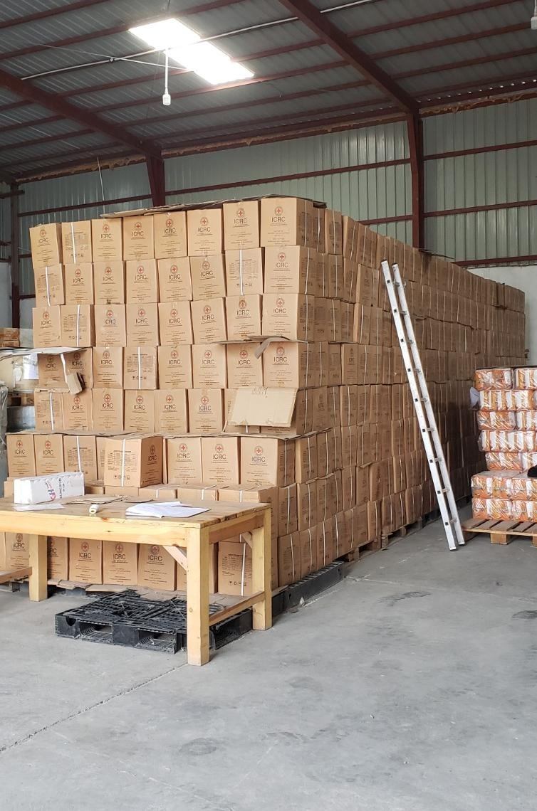 Stored relief and supply materials